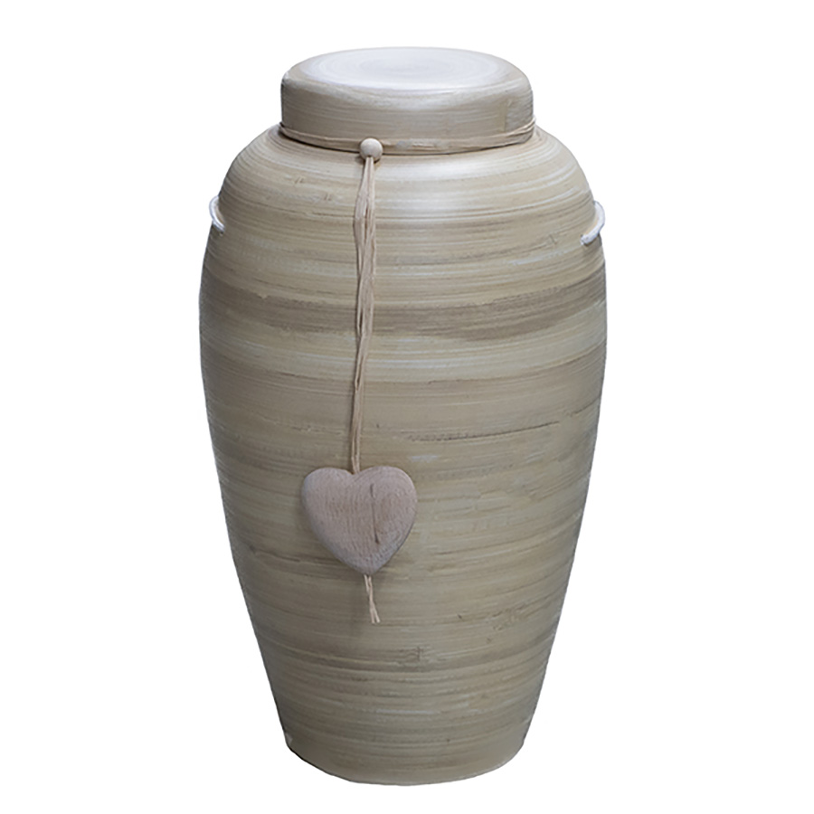 Urne av bambus fra Jølstad begravelsesbyrå