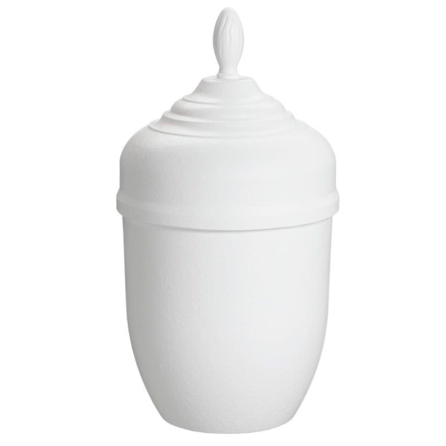 Hvit urne av bark fra Jølstad begravelsesbyrå