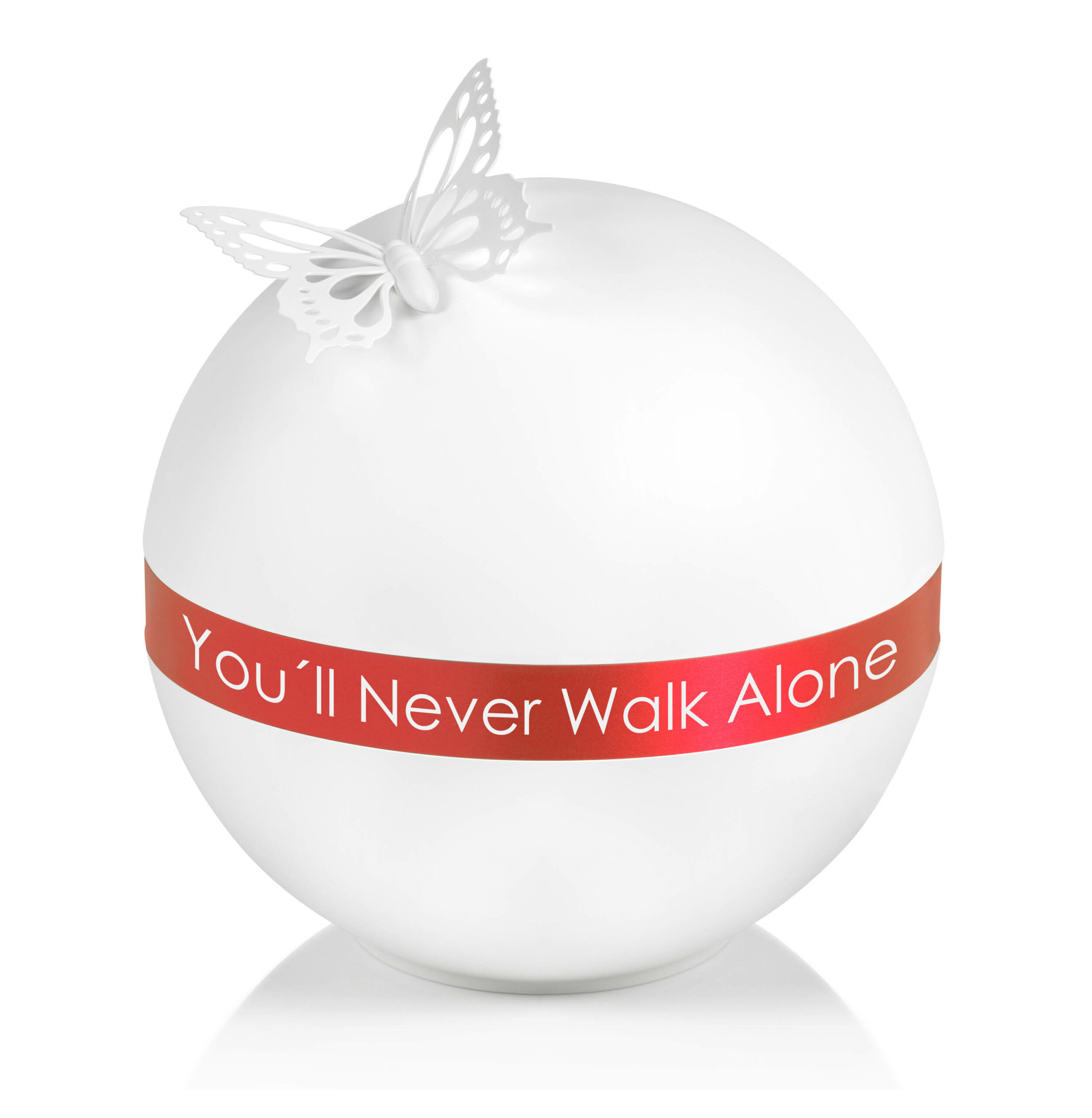 Tellus urne med tekst You'll Never Walk Alone fra Jølstad